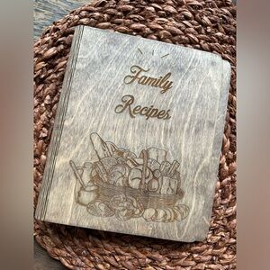 Wooden “Family Recipe” Book